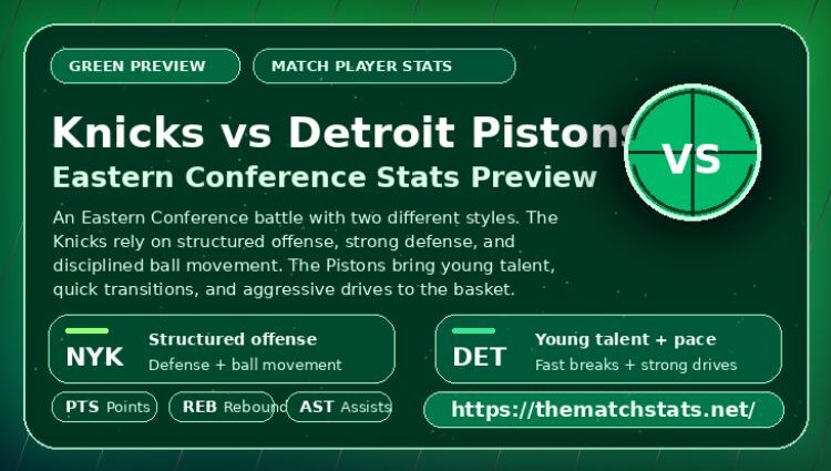 Knicks vs Detroit Pistons Match Player Stats
